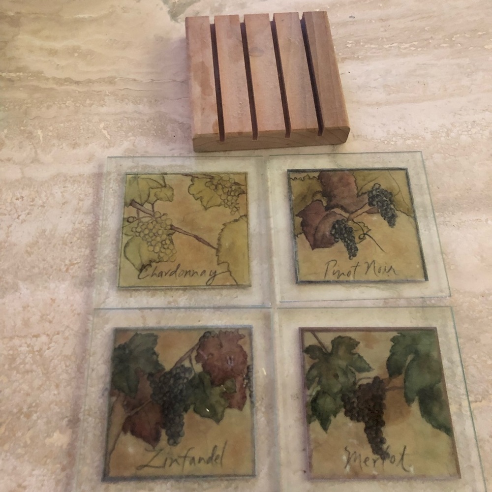 Coasters wine motif